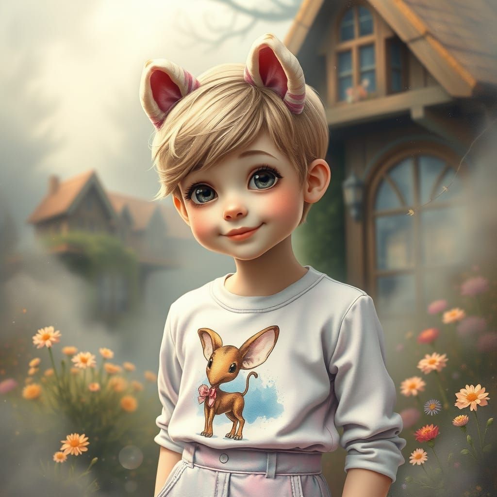 Whimsical Kidcore Outfit with Watercolor Eddie Print