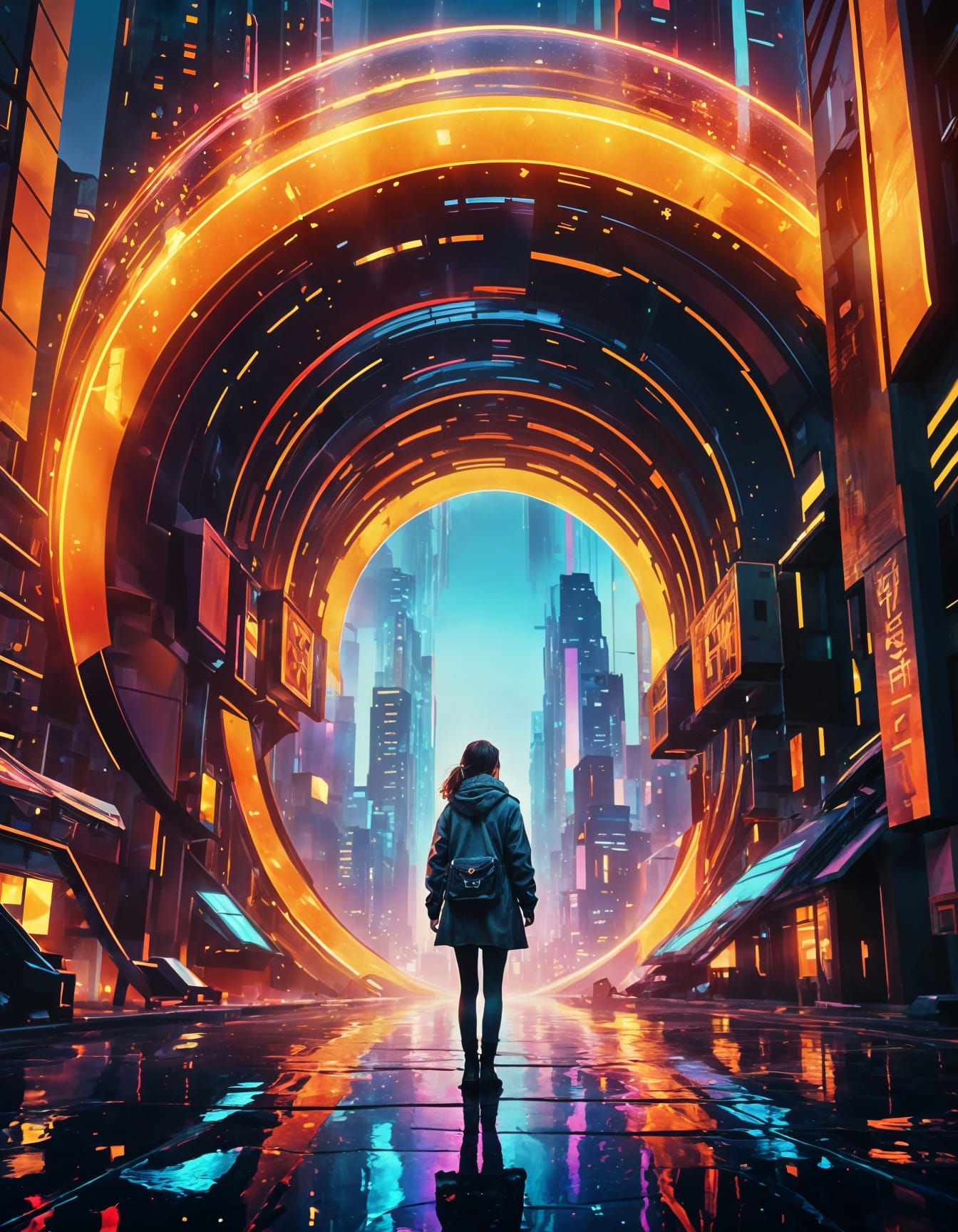 Harmonious Abstract Color Symphony in Painterly Style