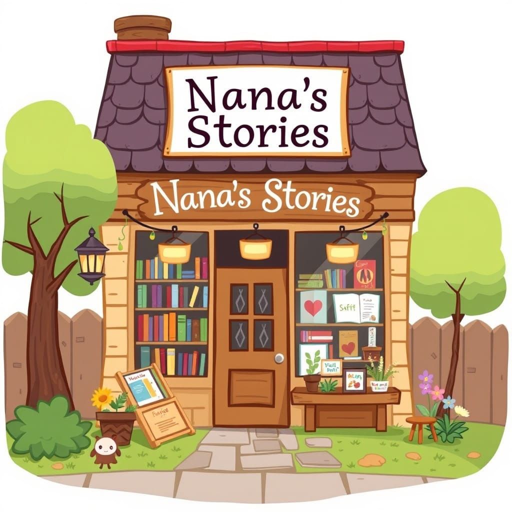 Whimsical Neighborhood Children's Bookstore with Nana's Stor...
