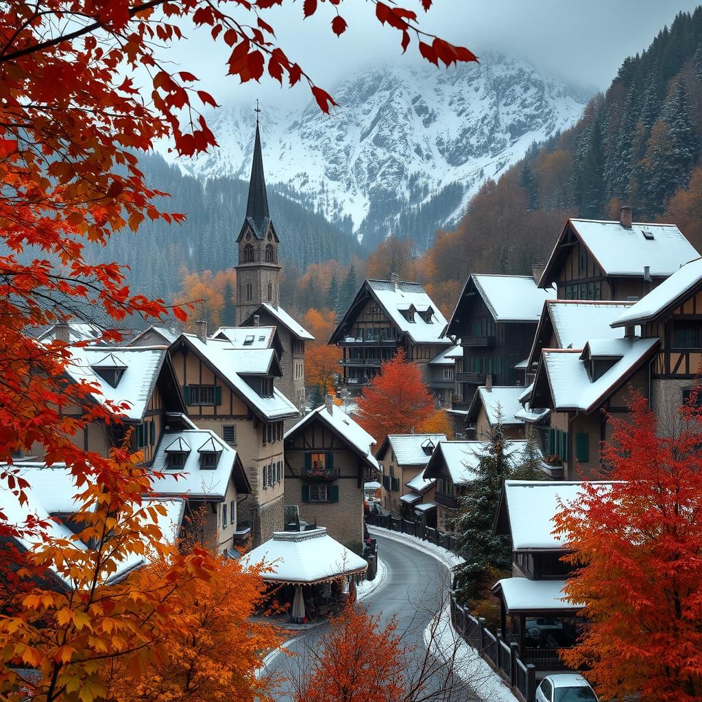Alpine Town in Autumnal Splendor: A Bavarian Dream