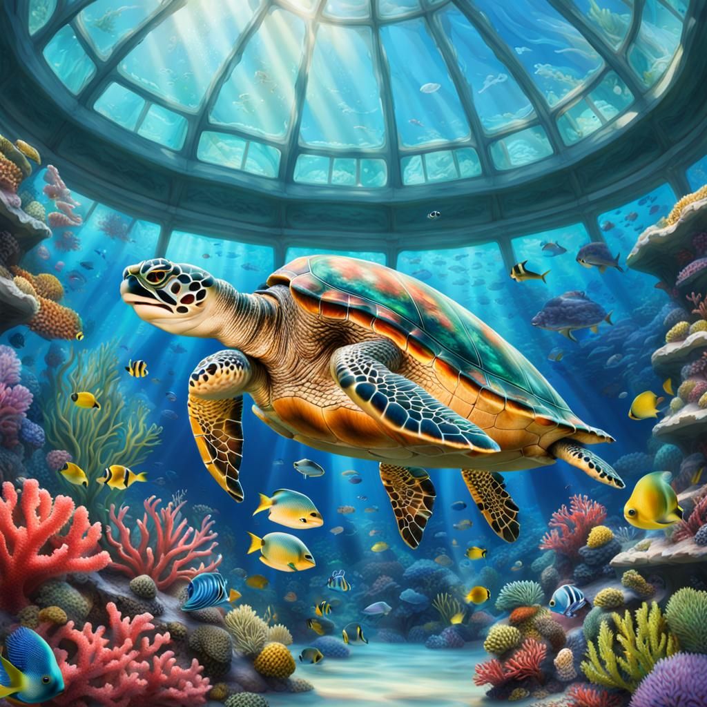 Sea Turtle's Glass Dome: Underwater Fantasy