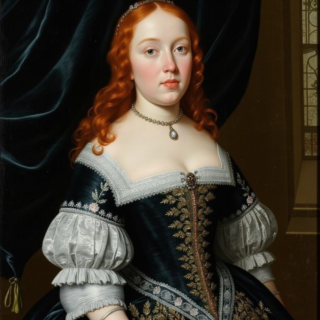 Baroque Era Lady in Ginger Hair