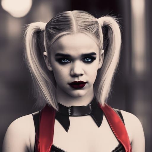 Harley Quinn Blonde in Hyperrealistic Digital Art