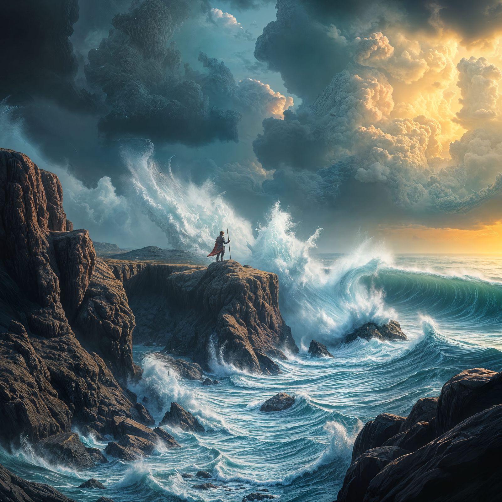 Stormy Seascape in Vast Color Palette