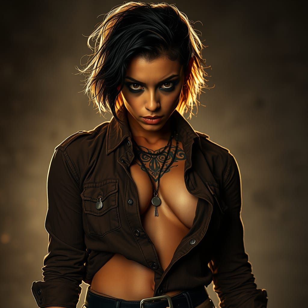 Gritty Gangster's Moll in Dark Film Noir Style