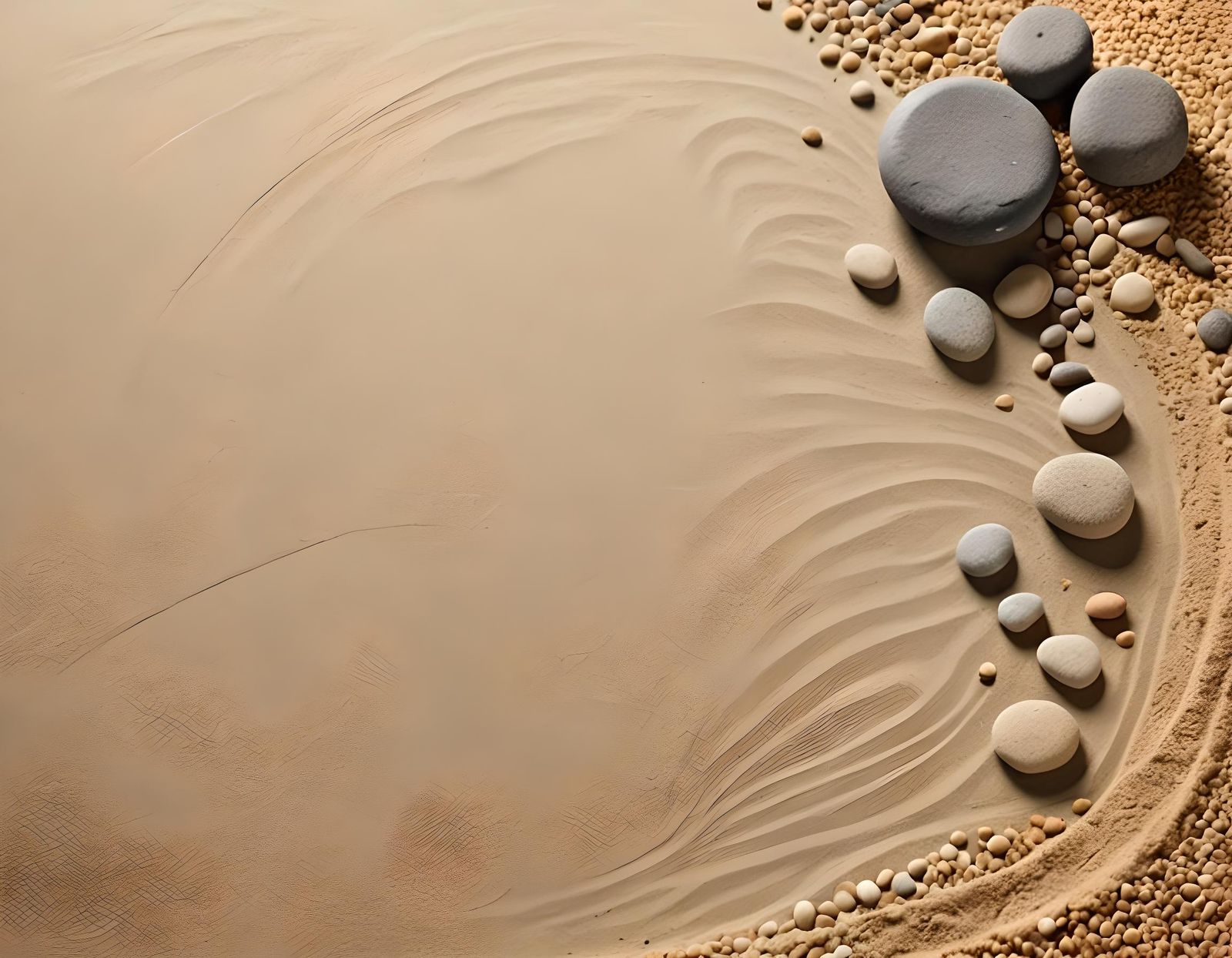 Tranquil Zen Garden with Sand and Stones