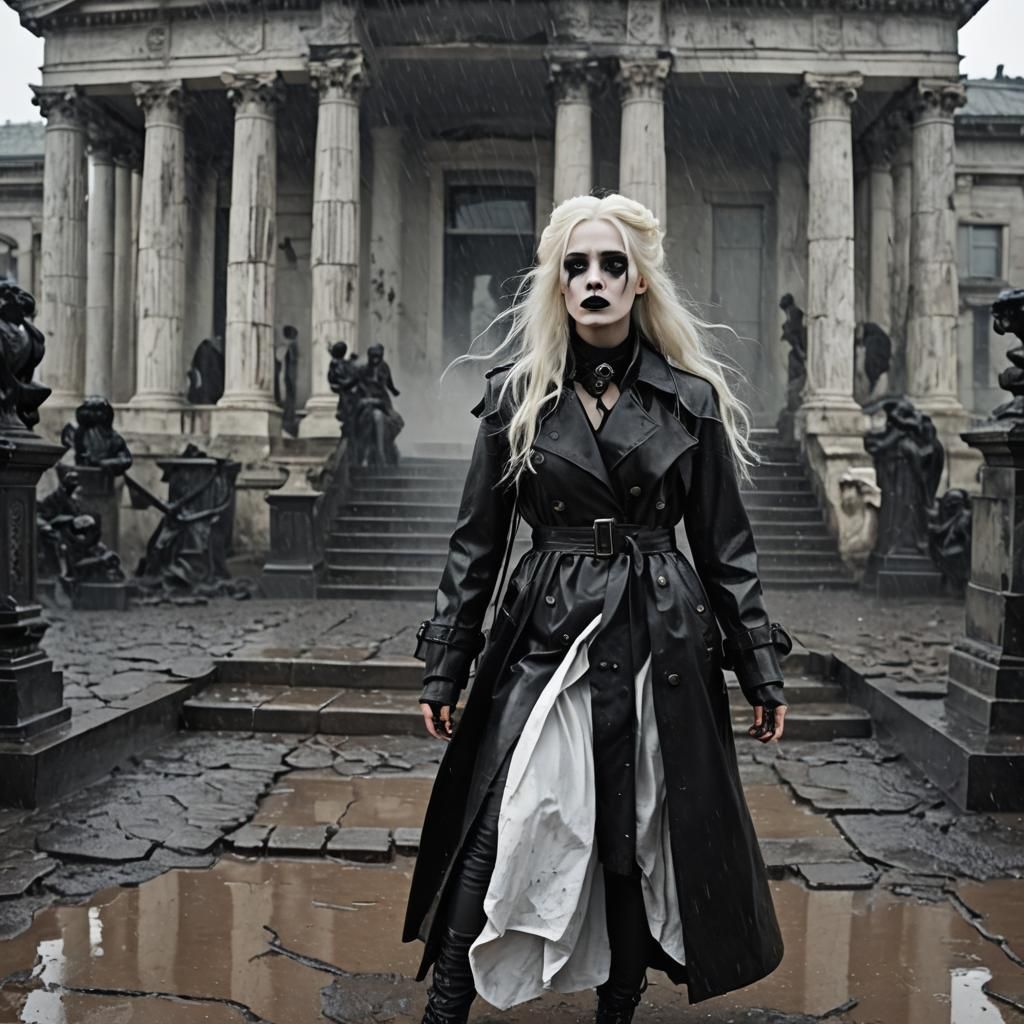 Gothic Model in Haunted Roman Ruins