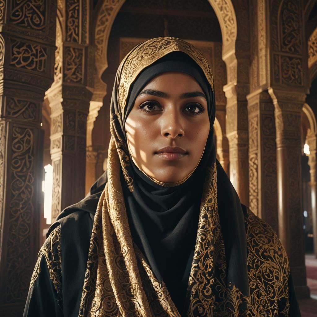 Mystical Muslim Woman in Mosque: Hassan Hajjaj Style