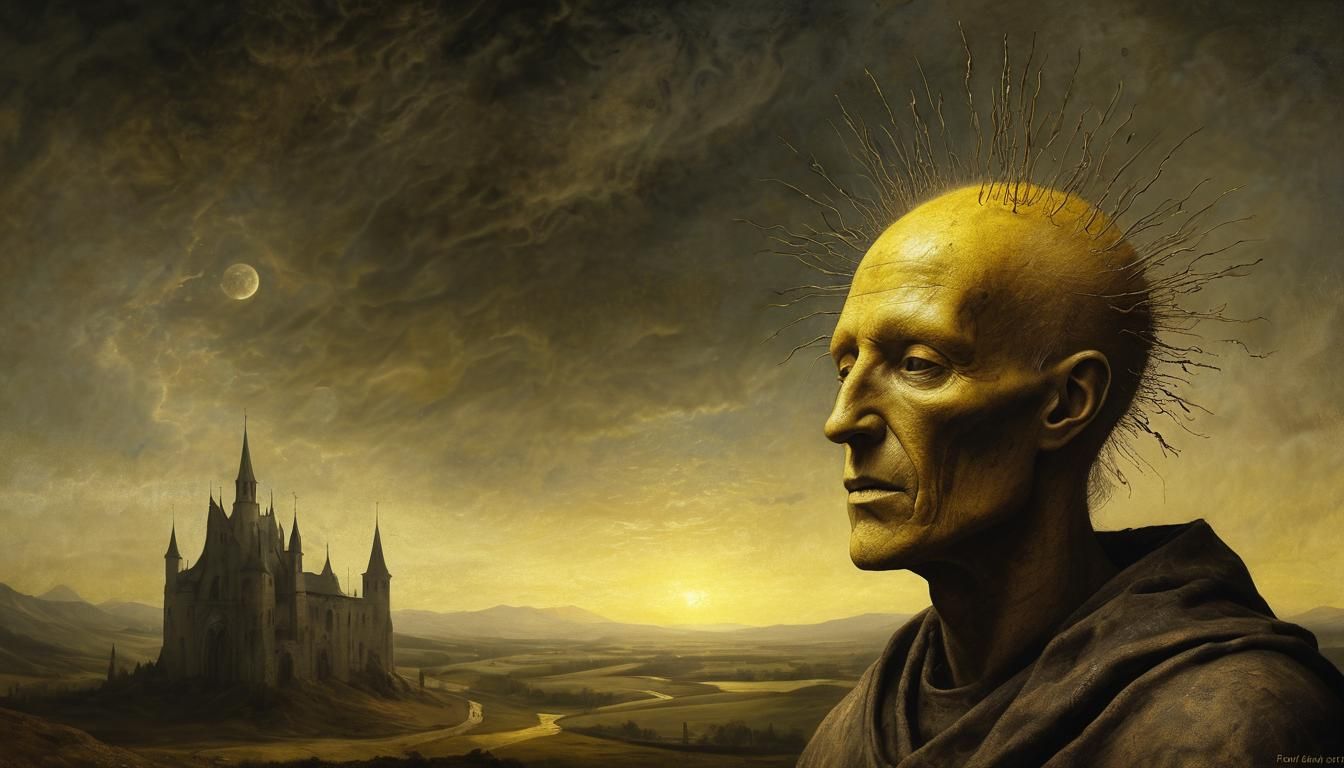 Ethereal Wraith Portrait in Medieval Art Style