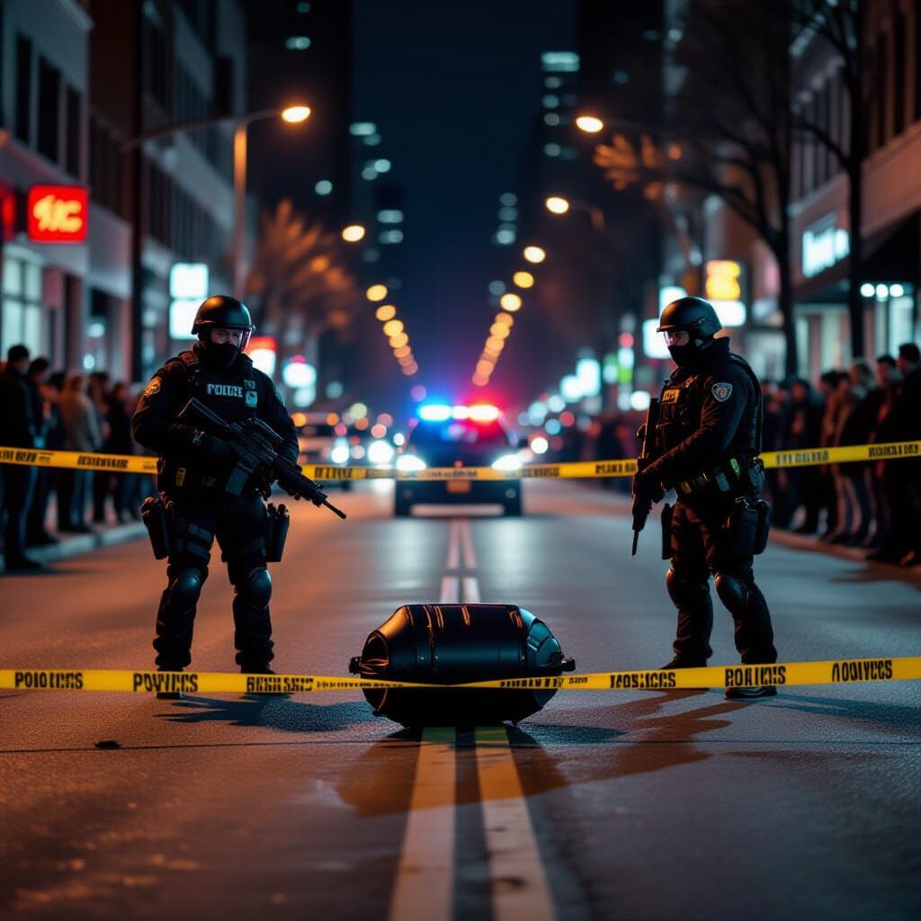 Suspicious Object Neutralization: Cinematic Street Scene