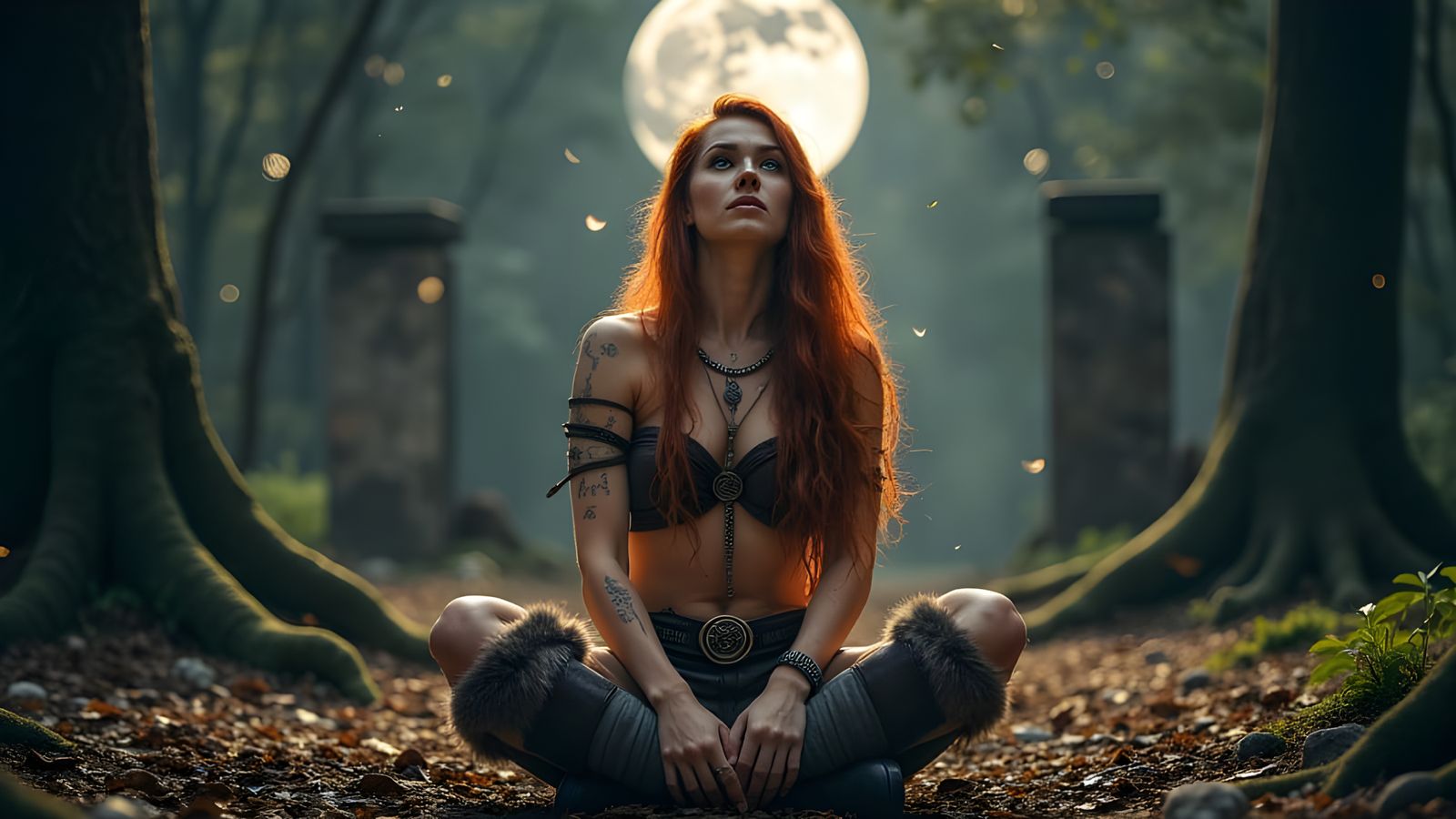 Norse Goddess Awakens in Sacred Circle of Moonlit Magic