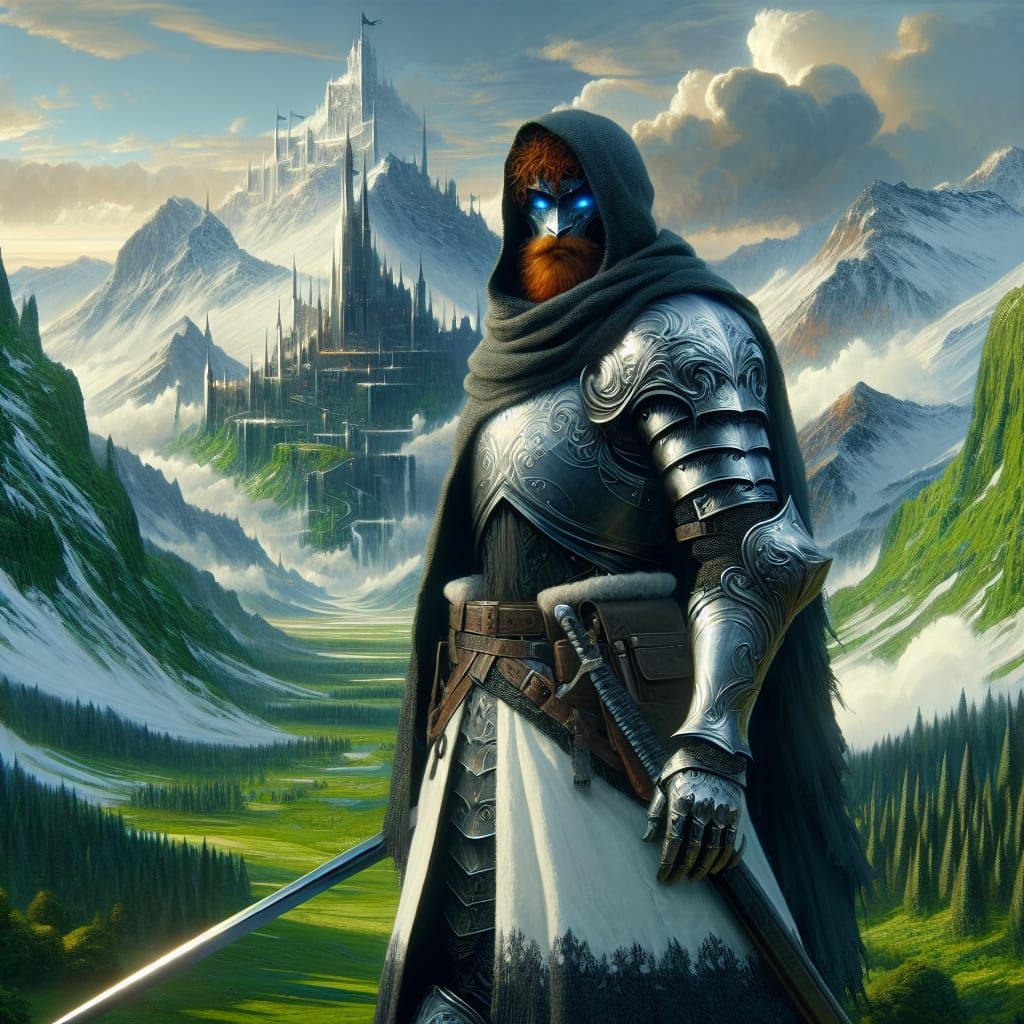 Paladin in Snowy Valley: Fantasy Concept Art