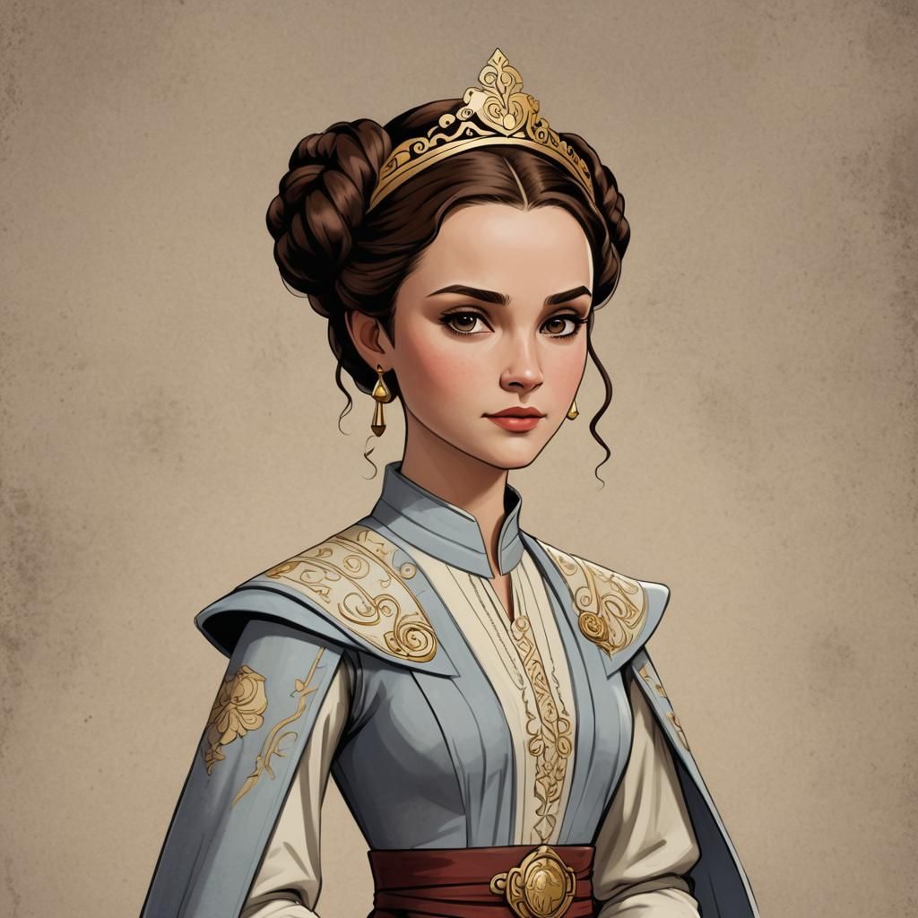 Padme Amidala in Disney Animation Style