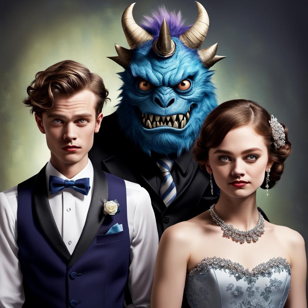 Monster in Formal Wear, AI Generated