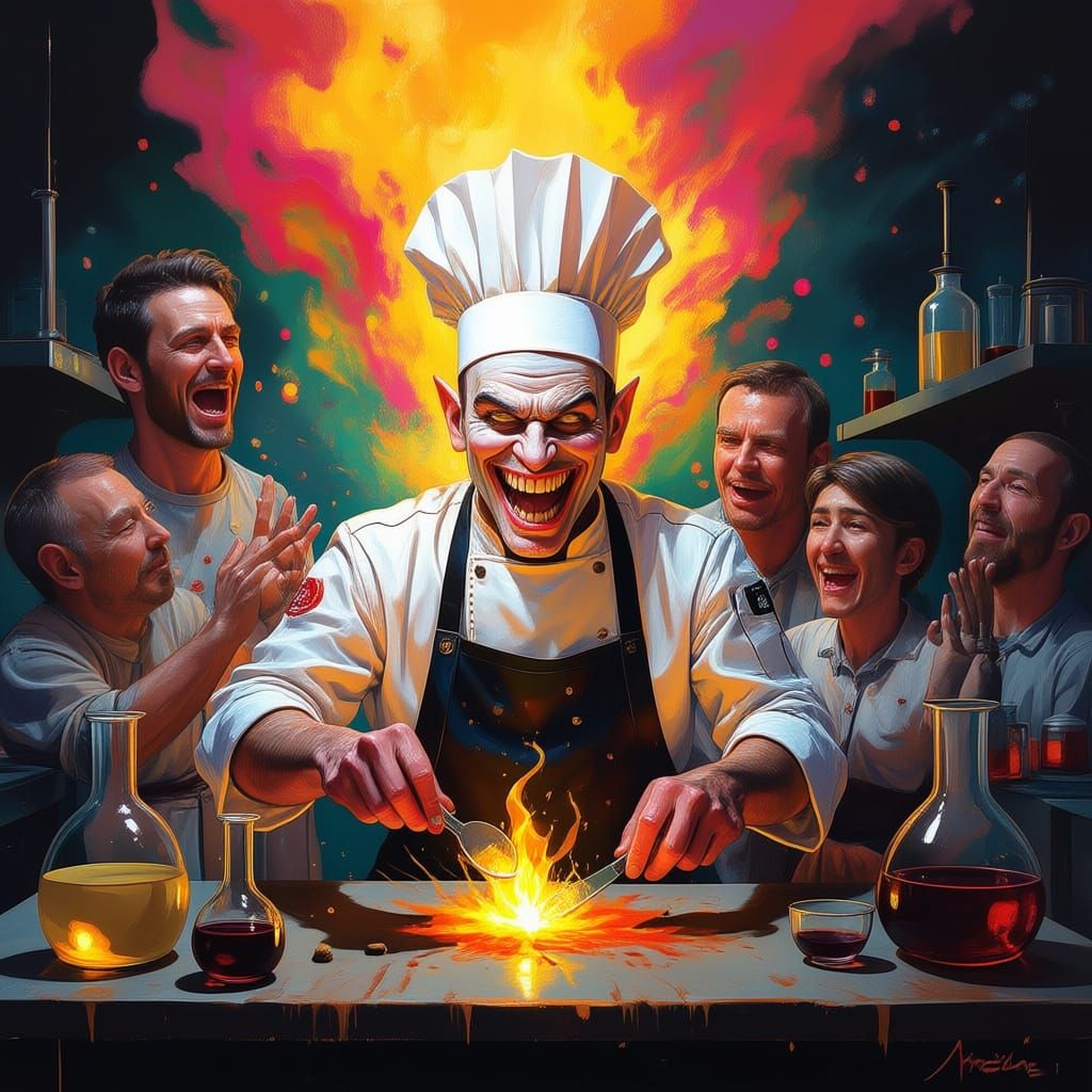 Demonic Chef Leads Foodie Cult in Mad Scientist Kitchen