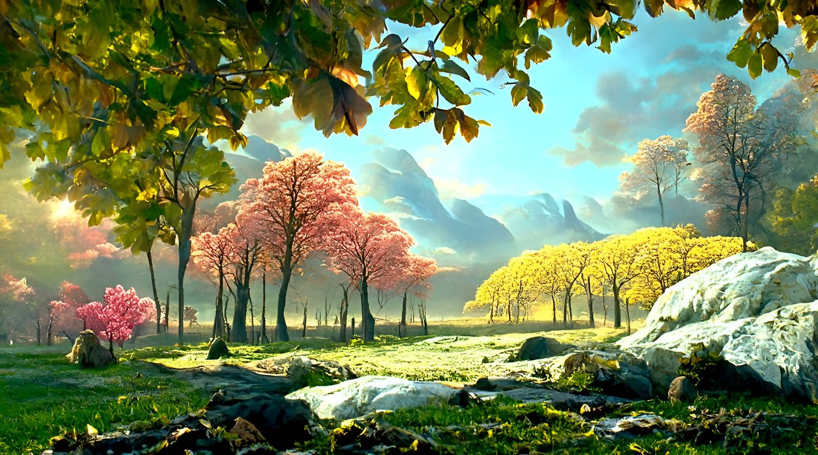 Spring Landscape Painting in the Style of Romanticism