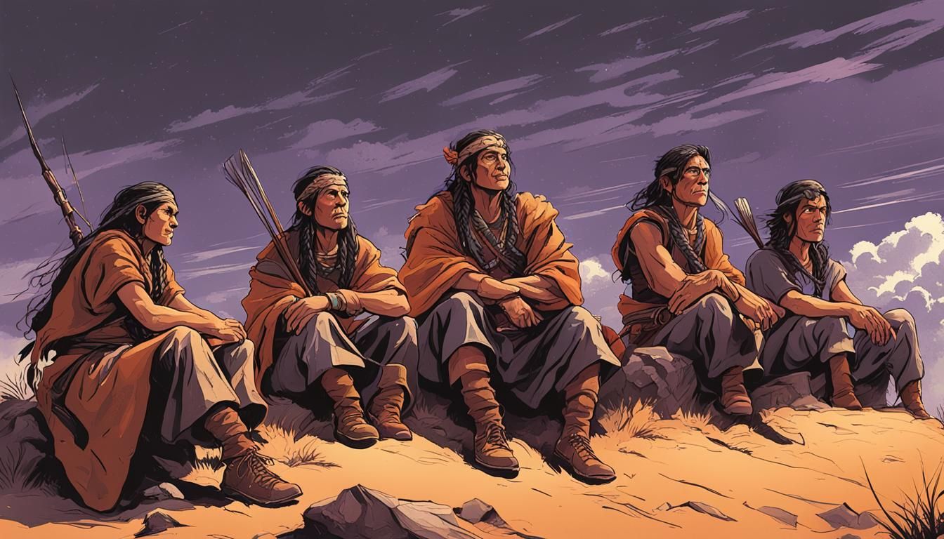 Mapuches in Vintage Comic Style