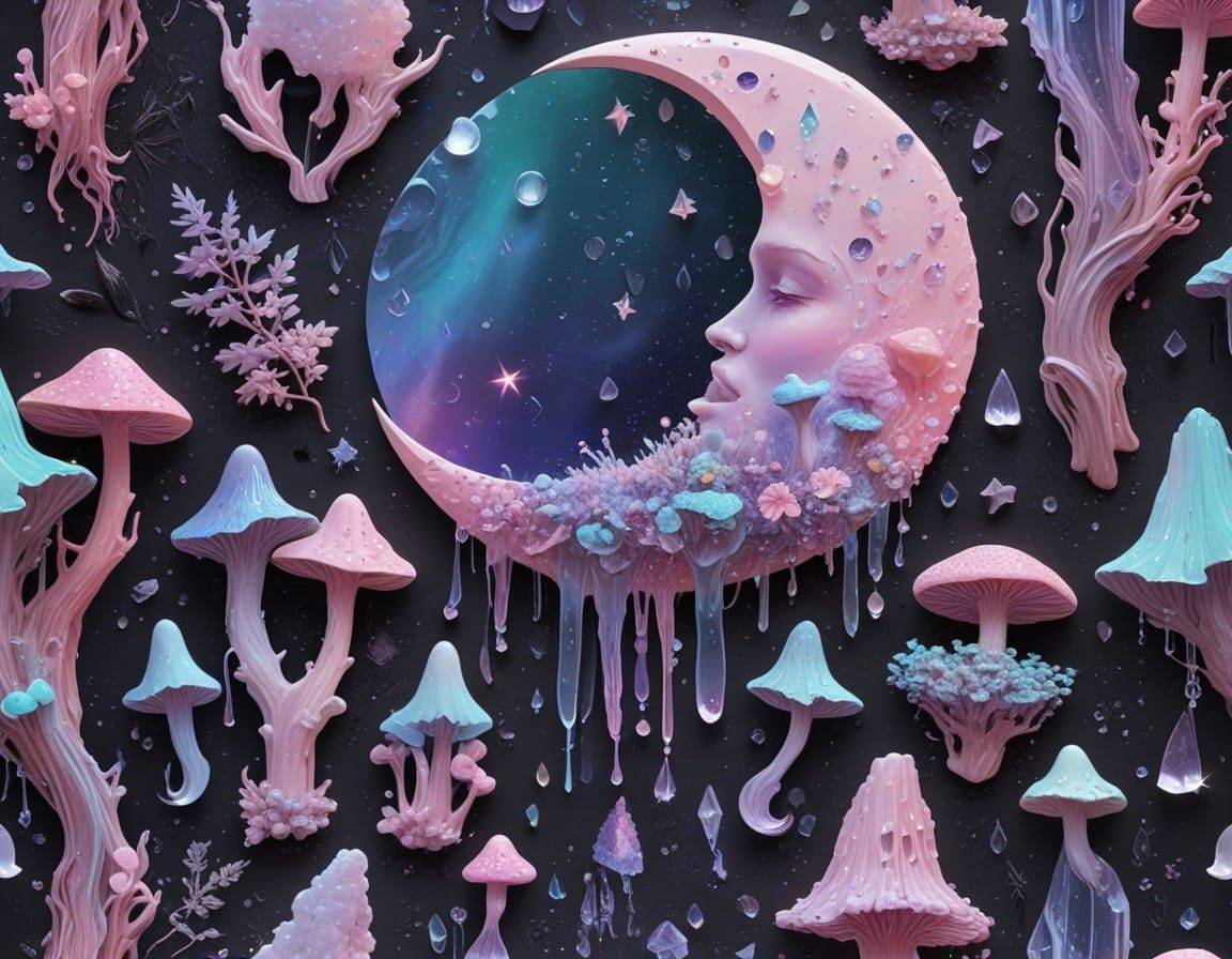 Crystaline Wonders in Pastel Goth Splendor