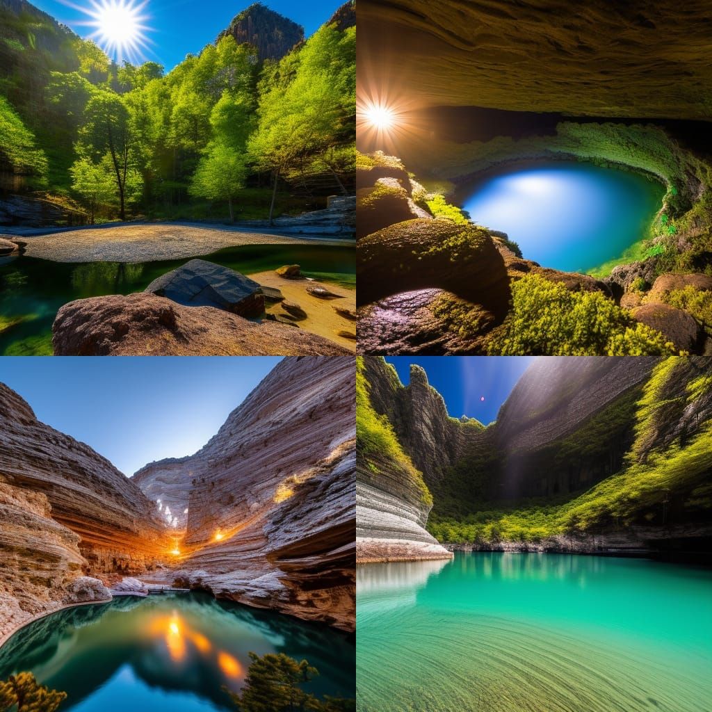 Stunning Cave and Cavern with Clear Water Pond