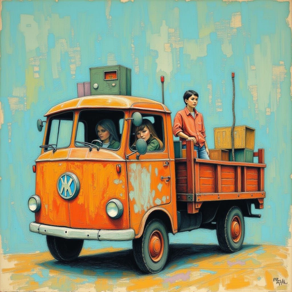 Whimsical Characters in a Charming Village Scene