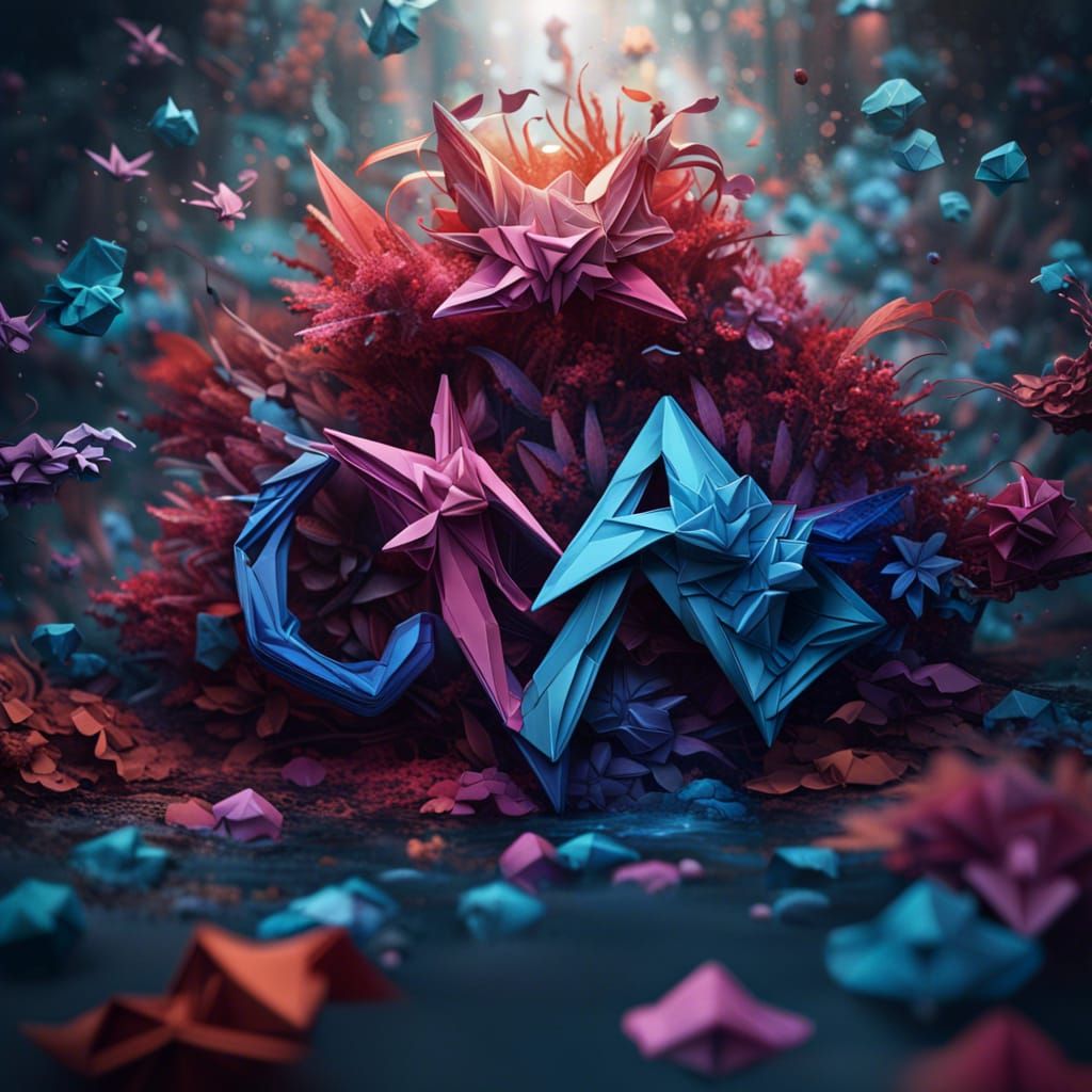 Origami Word: Detailed Matte Painting