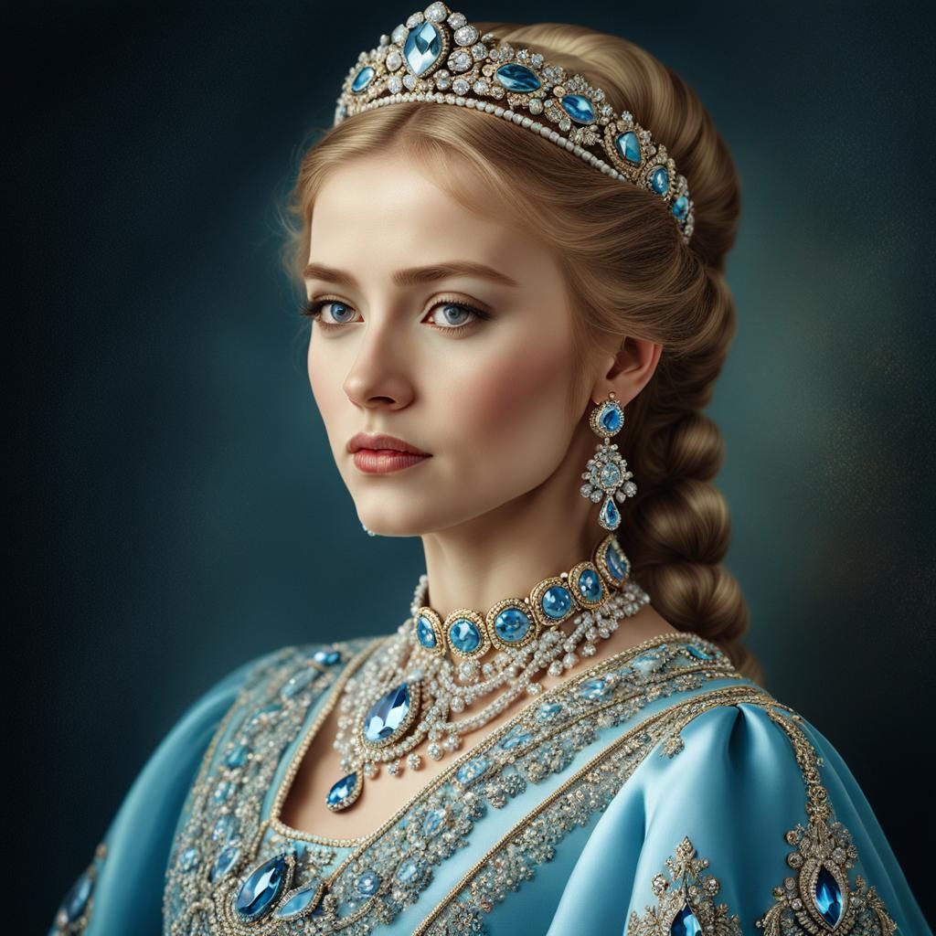 Russian Princess Portrait in Traditional Realism