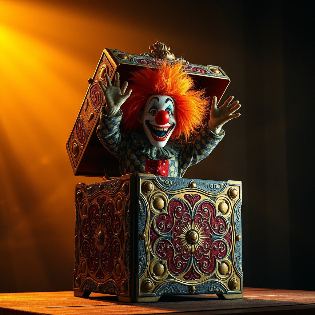 Ornate Jack-in-the-Box Reveals a Human Clown