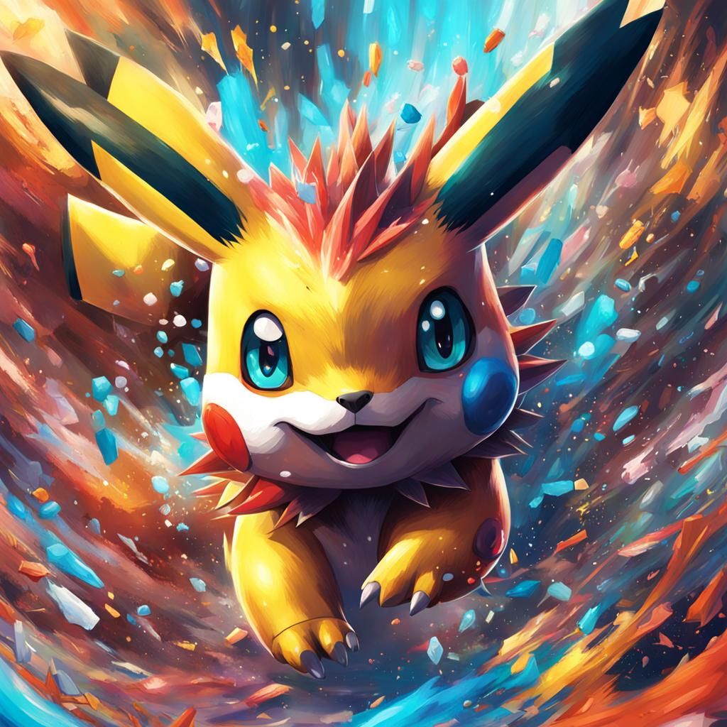 Hyperrealistic Pokemon Splash Art Concept