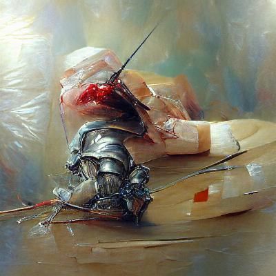 Wounded Knight in Oil Painting Style
