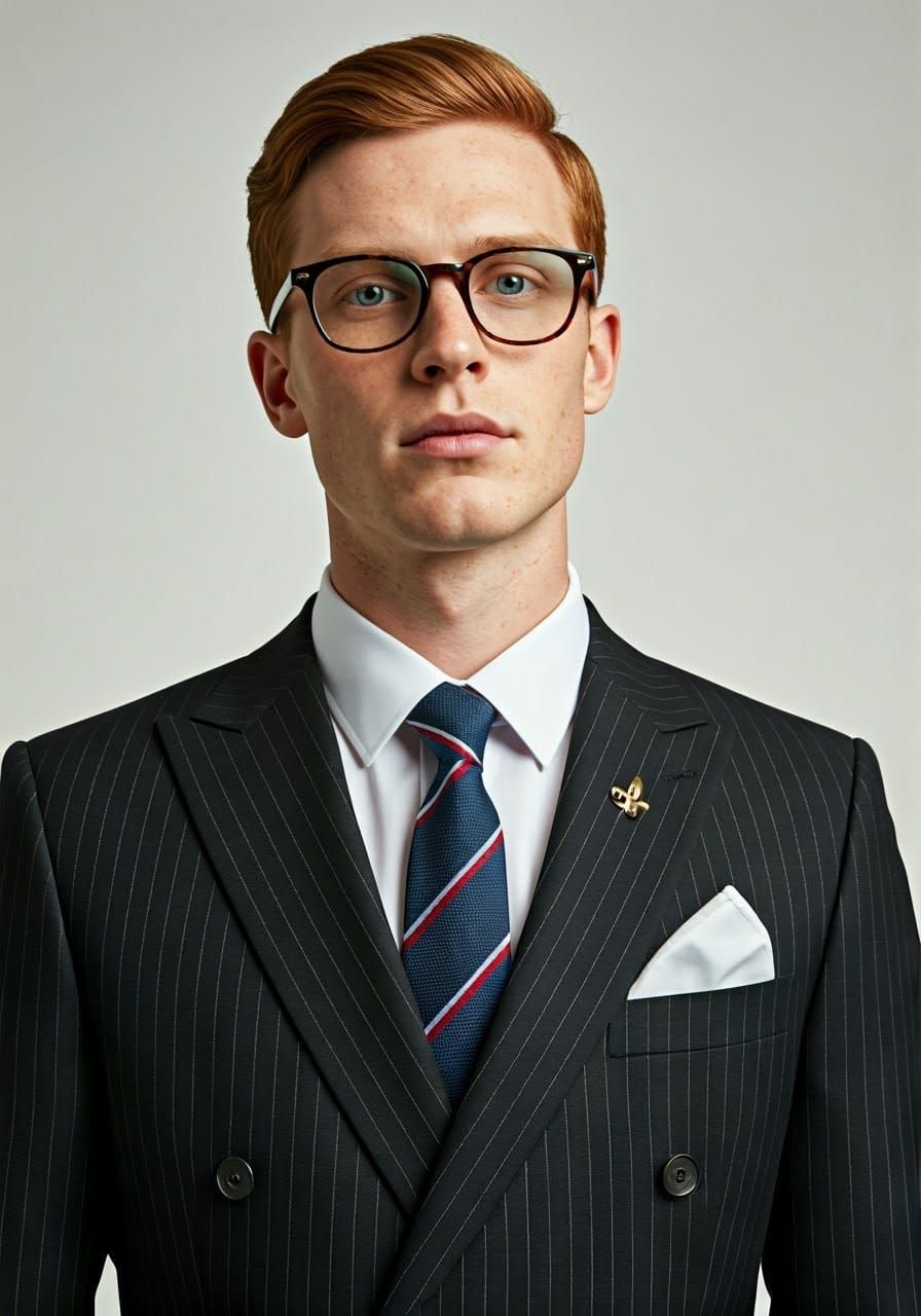 Portrait of a Young Man in Double-Breasted Suit
