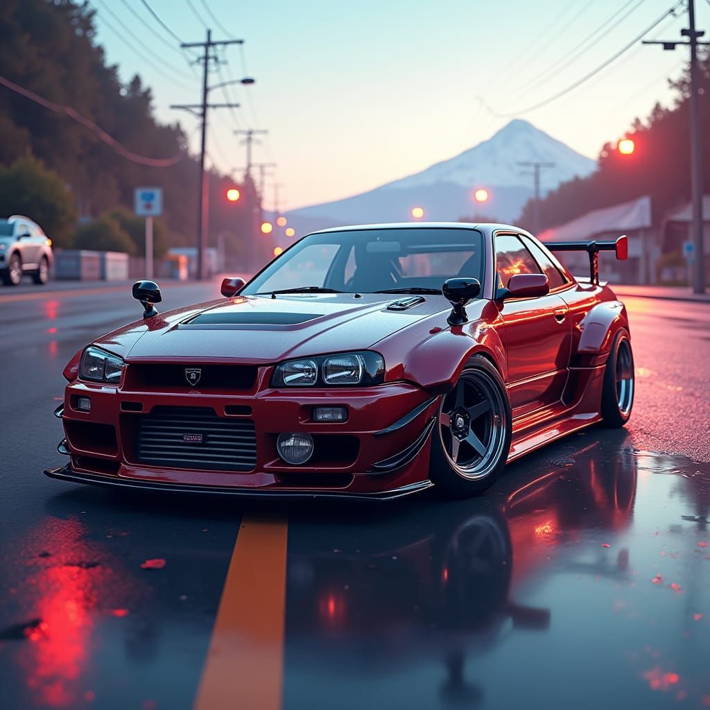 Japanese Car (JDM) in Dynamic Urban Scene