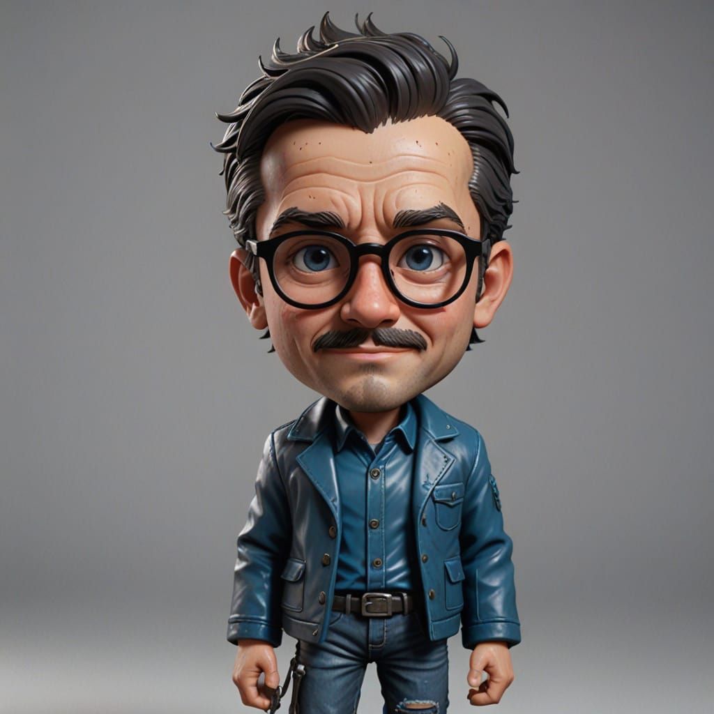 Happy Businessman in Steel Ruler Setting