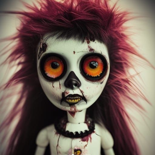 Gothic Indian Zombie Doll in Organic Punk Style