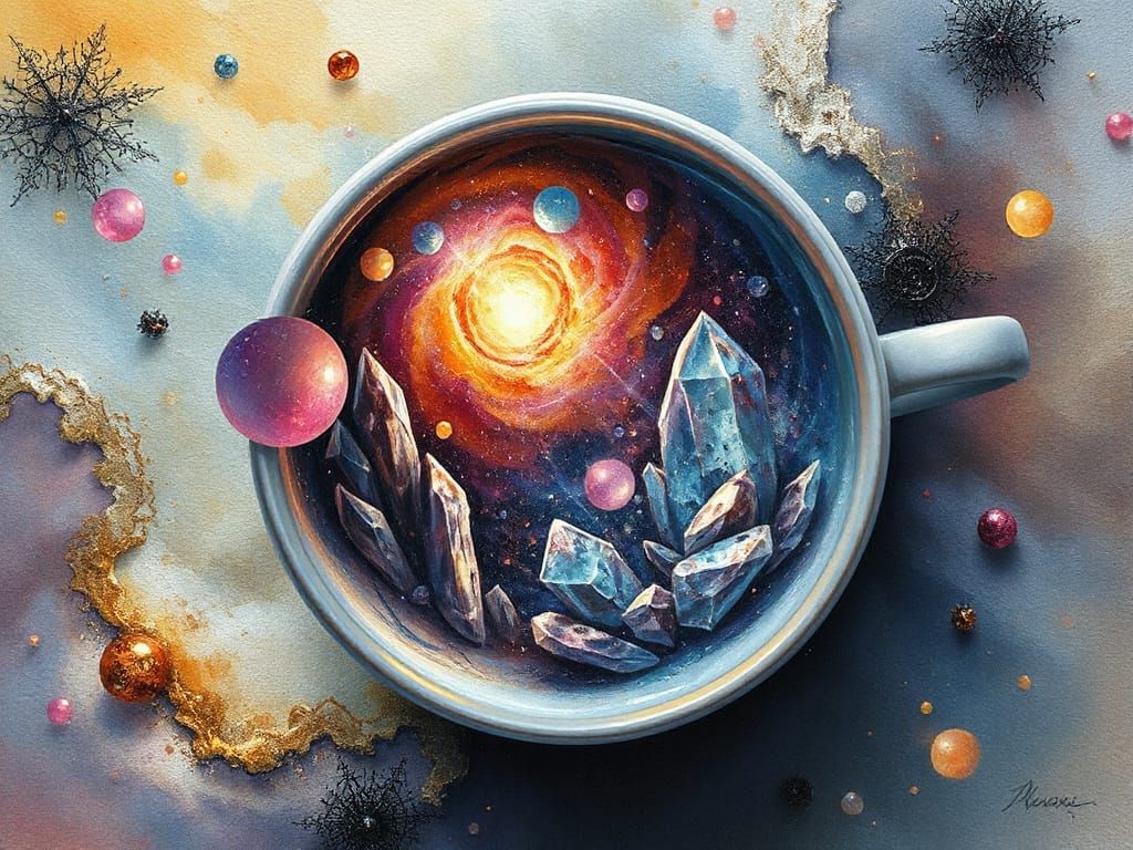 Whimsical Bismuth Crystal Maze in a Tiny World Cup