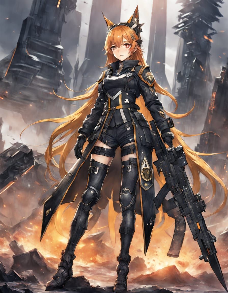 Epic Hyperrealistic Arknights Commander