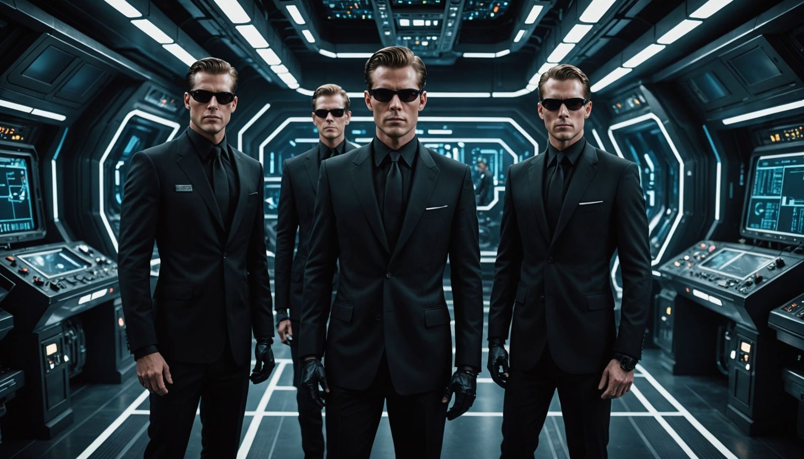 Elite Agents in Retro-Futuristic Operations Bay