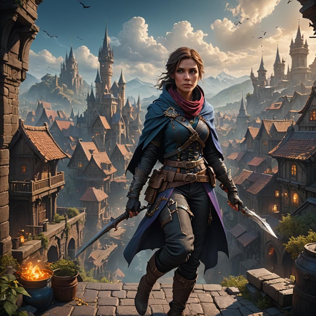 Magical Female Thief in Detailed Fantasy Art