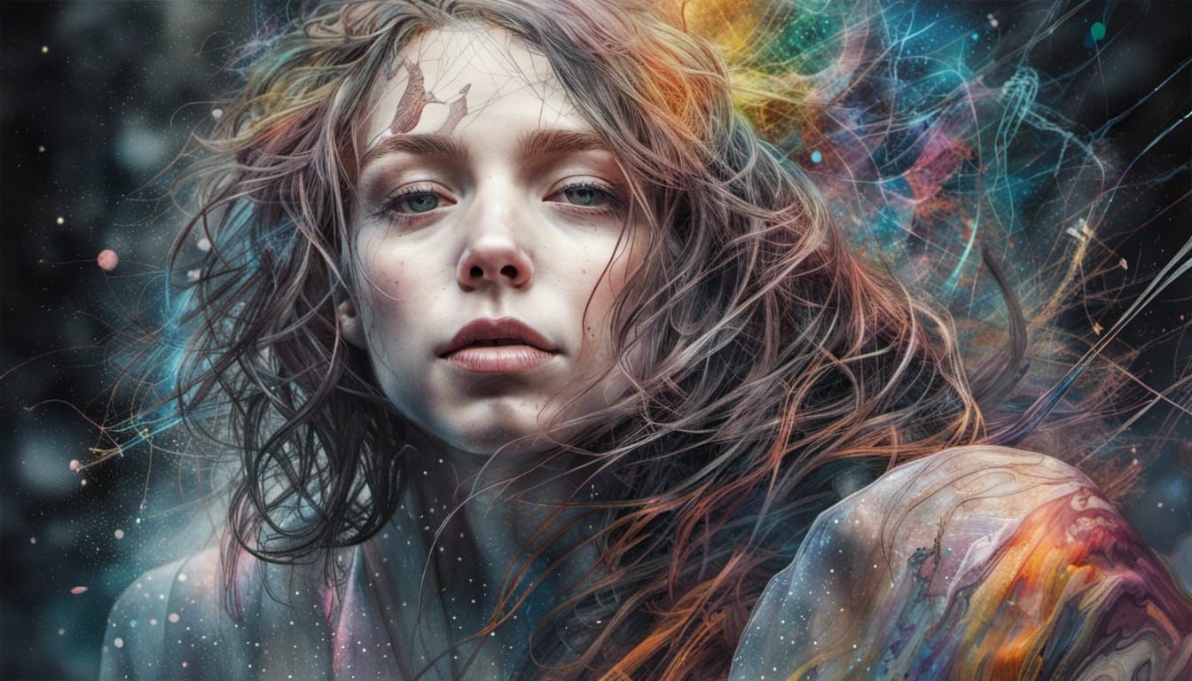 Hyper-Realistic Dark Rainbow Cosmic Galactic Dreamscape