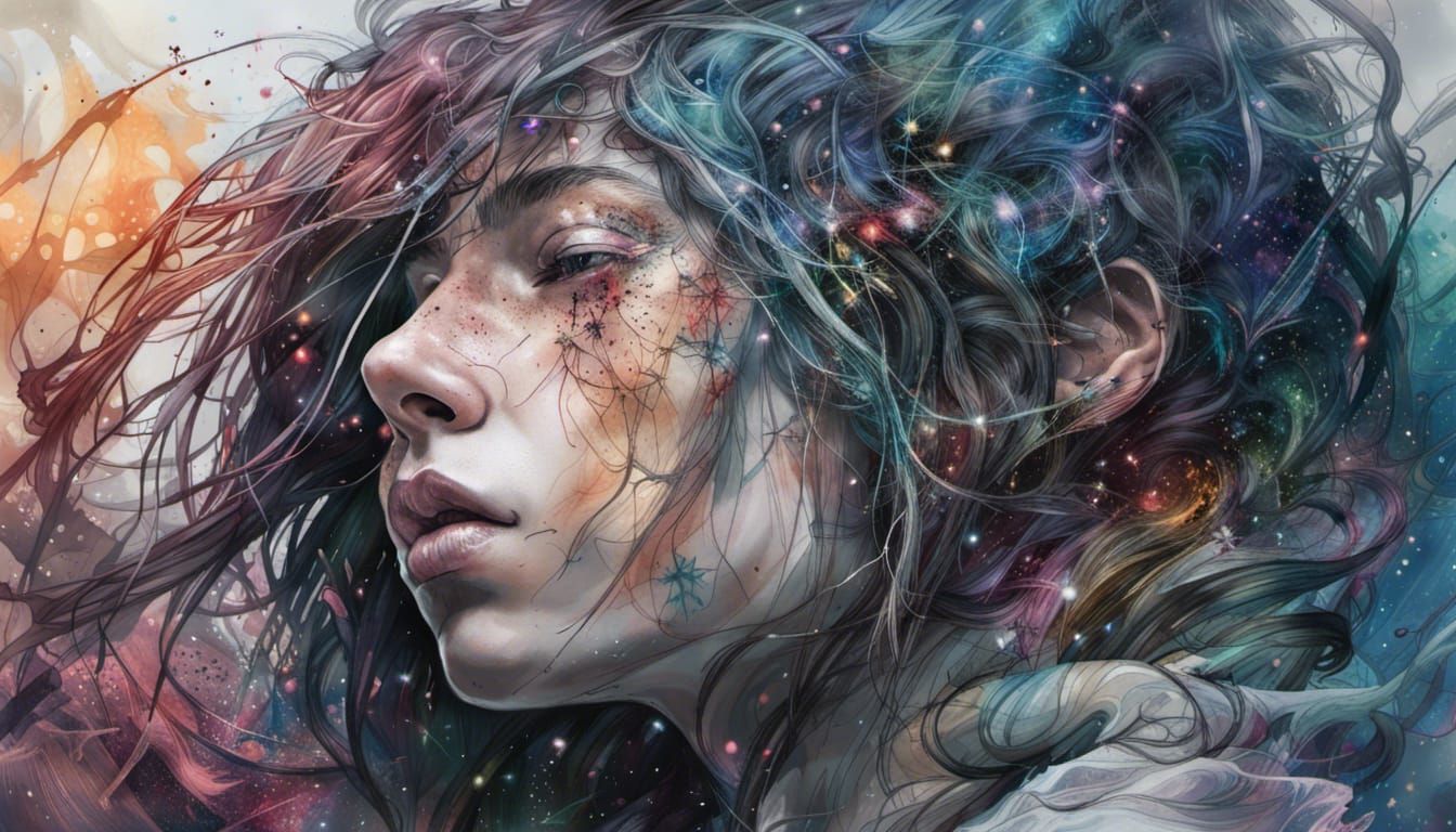 Detailed Hyper-Realistic Dark-Rainbowscape Digital Illustrat...