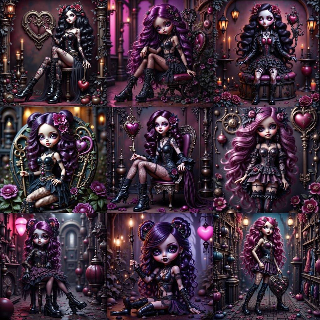 Punky Bratz Doll in Neon Noir Fashion Photoshoot