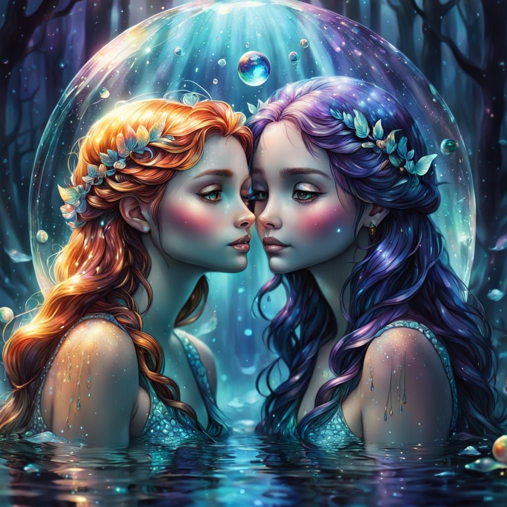 Mermaids in a Water Droplet