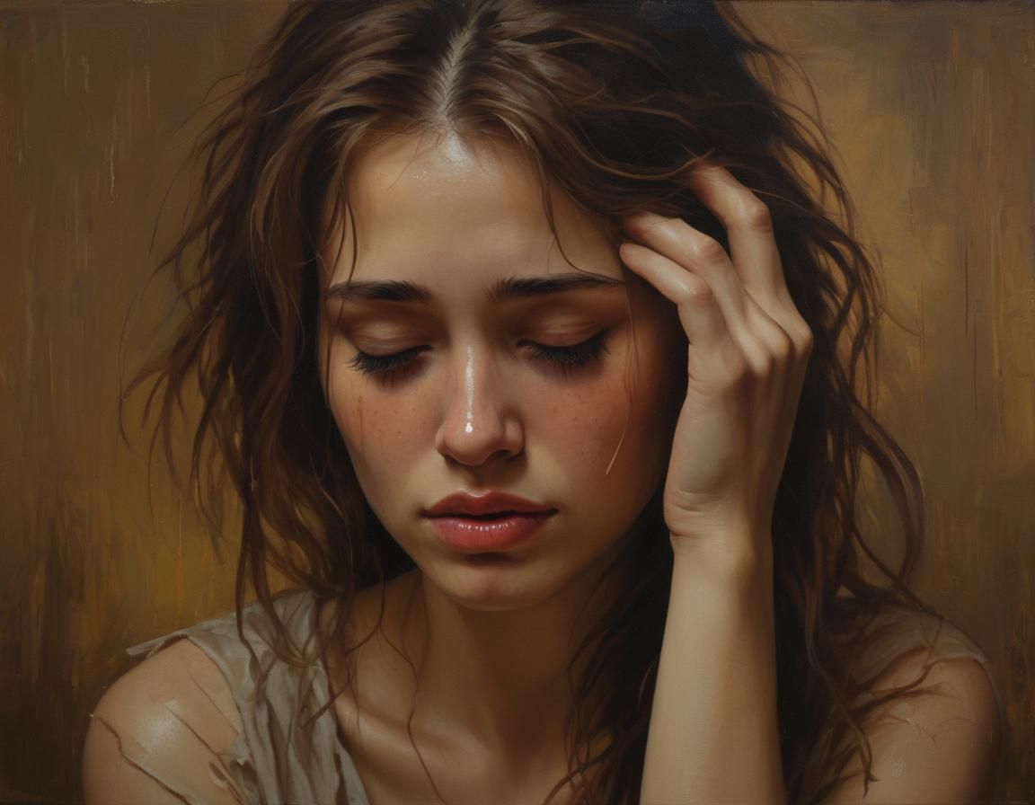 Weeping Woman in Chiaroscuro with Dynamic Lighting