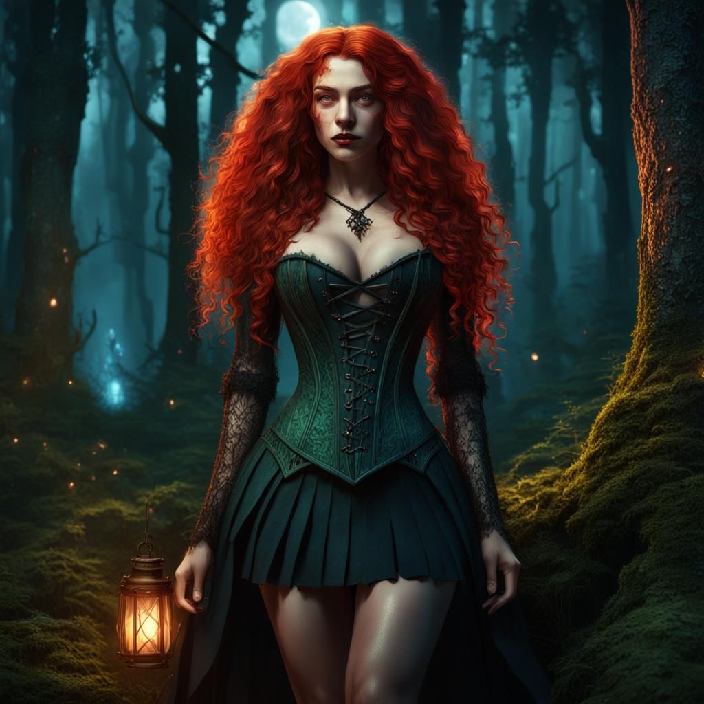 Spring Witch in Forest: Fantasy Concept Art