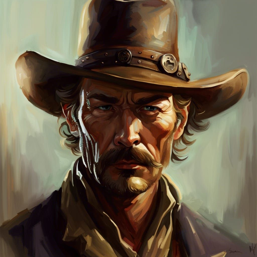 Cowboy Portrait in Hyperdetailed Fantasy Style