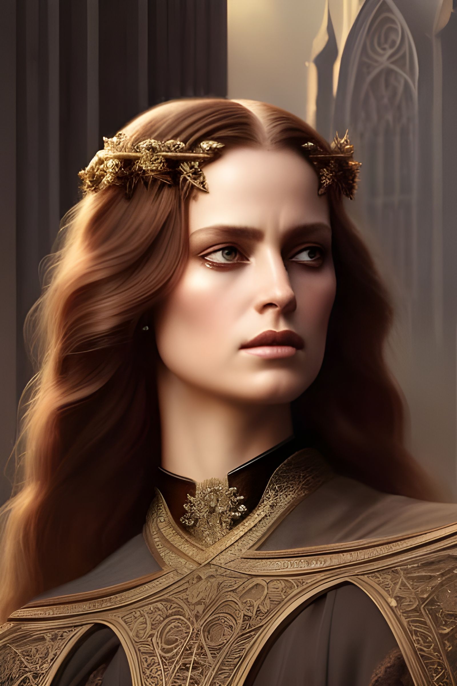 Lady of Avalon Portrait in Hyperrealistic Style