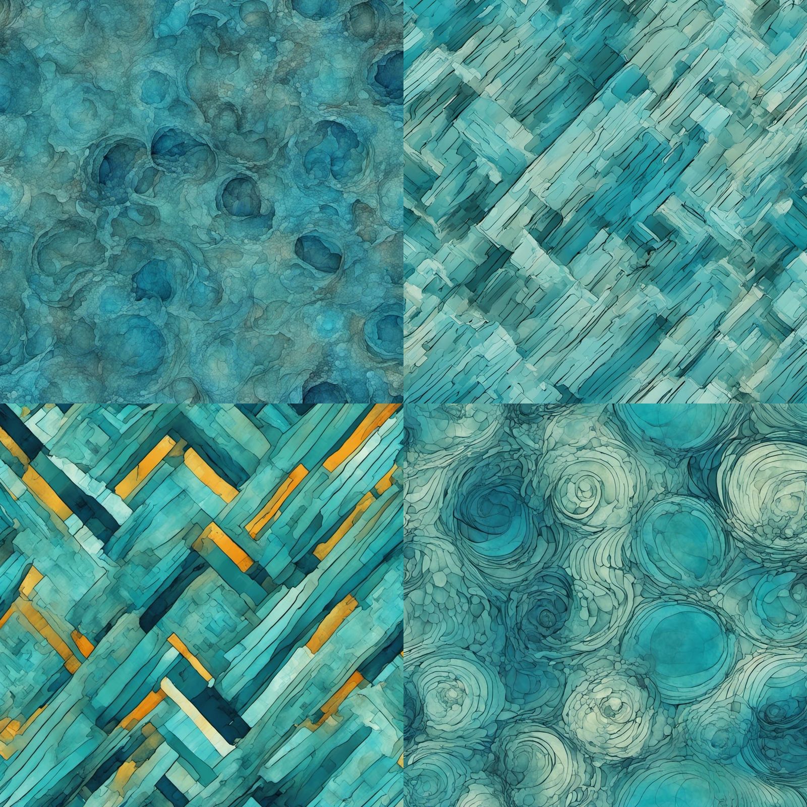 Aqua and Blue Textured Abstract Pattern