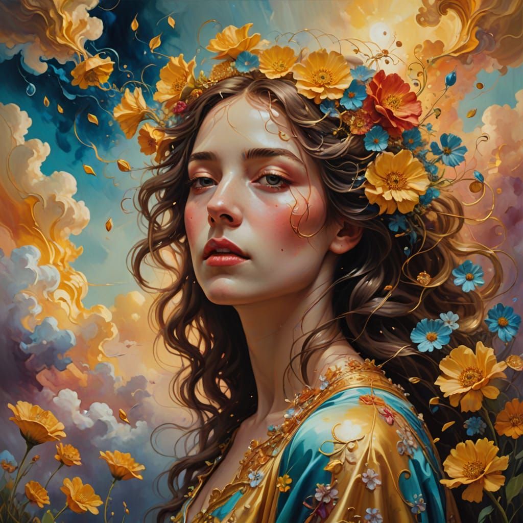 Dreamlike Portrait of Lirilì Larilà in a Whimsical Oil Paint...