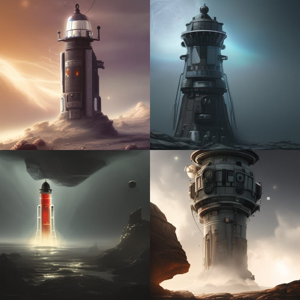Cosmic Lighthouse: A Sci-Fi Digital Masterpiece