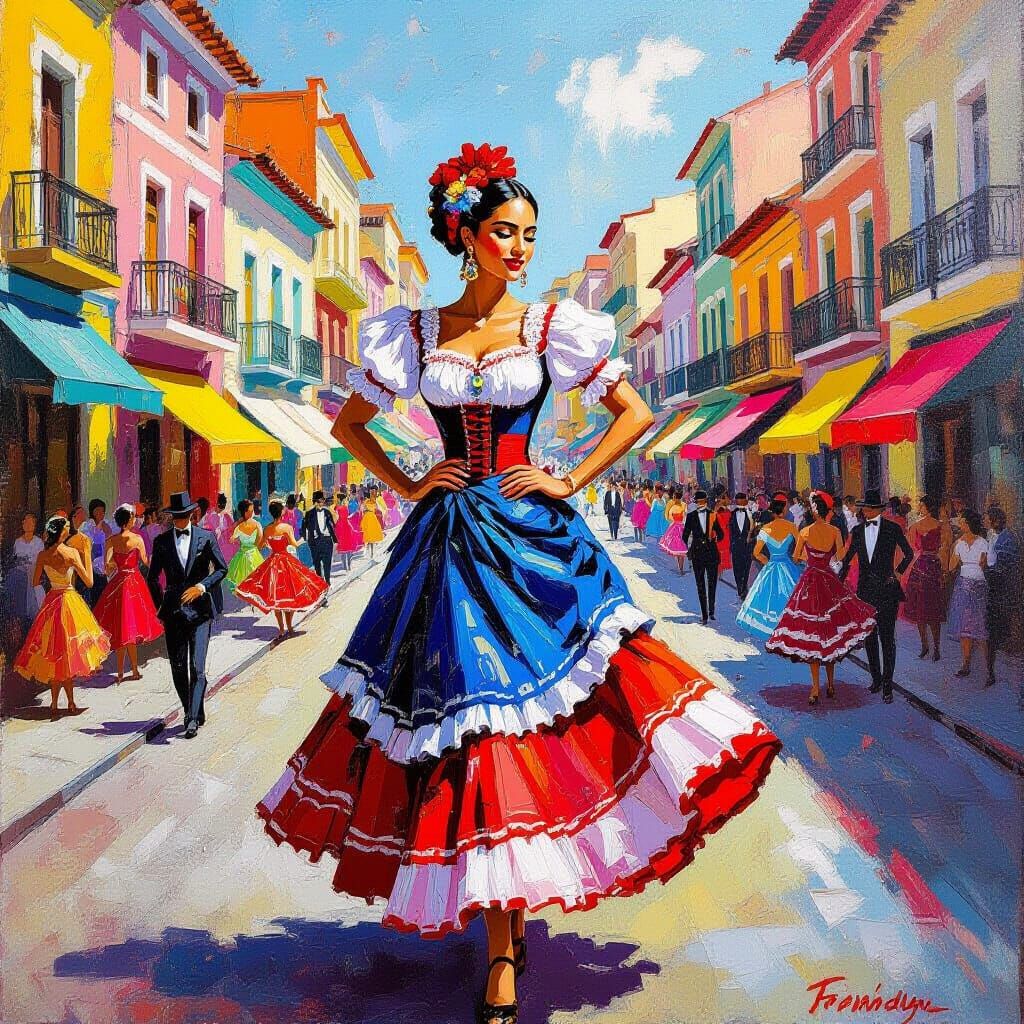 Argentine Woman in Buenos Aires, Surrealist Style