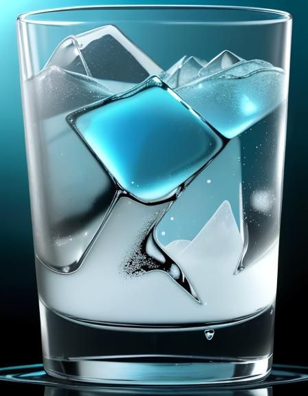 Hurricane Glass with Giant Ice Cube Photo